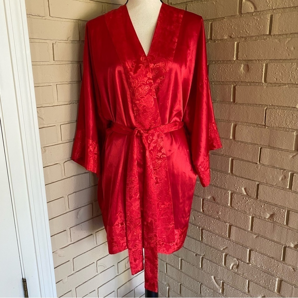 Victoria’s Secret Vintage Women’s Red O/S Gold Label Robe Kimono Asian Inspired